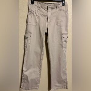 Lee Women's Size 12 M Vintage Light Khaki Comfort Waistband Stretch Cargo Pants